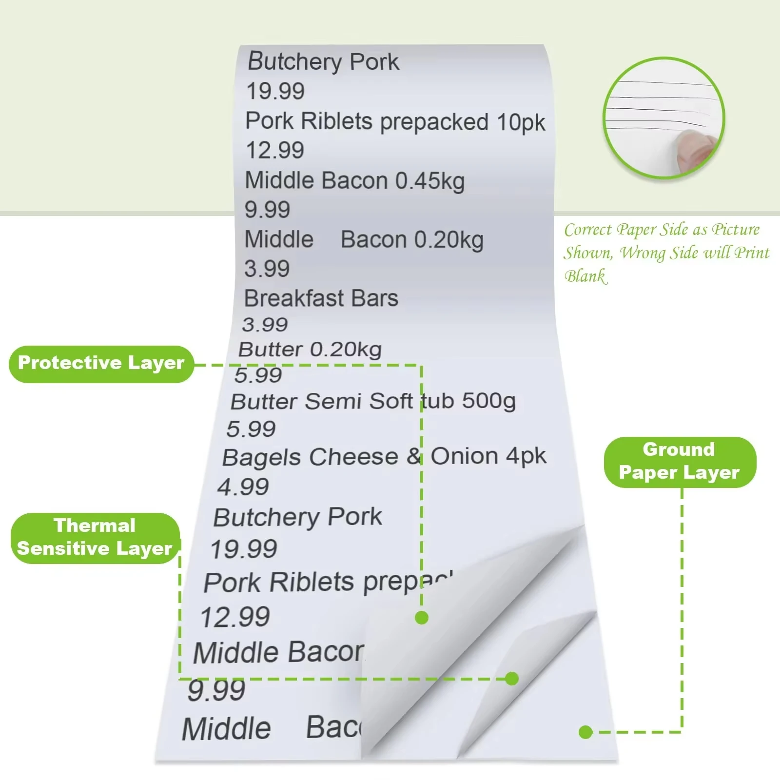 لفات نقاط البيع الحرارية مقاس 57 × 40 مم - ورق إيصالات سريع الطباعة، متوافق مع معظم أطراف بطاقات الائتمان #6