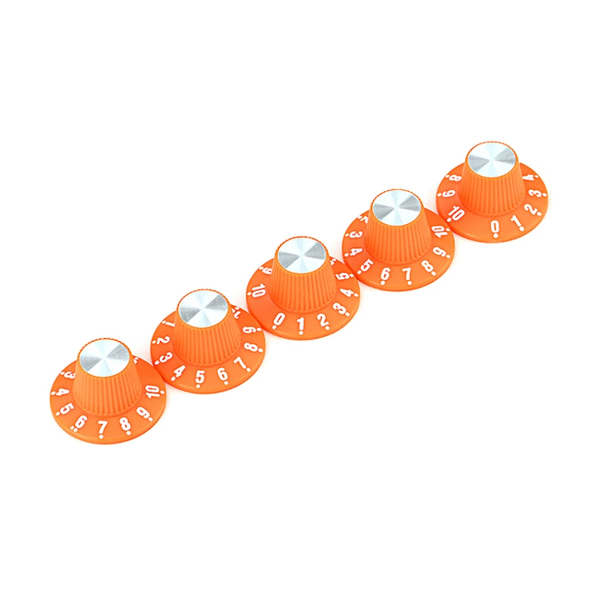 5PCS Guitar Amplifier Knobs AMP Orange &Silver Skirted Volume Tone Control Guitar Parts