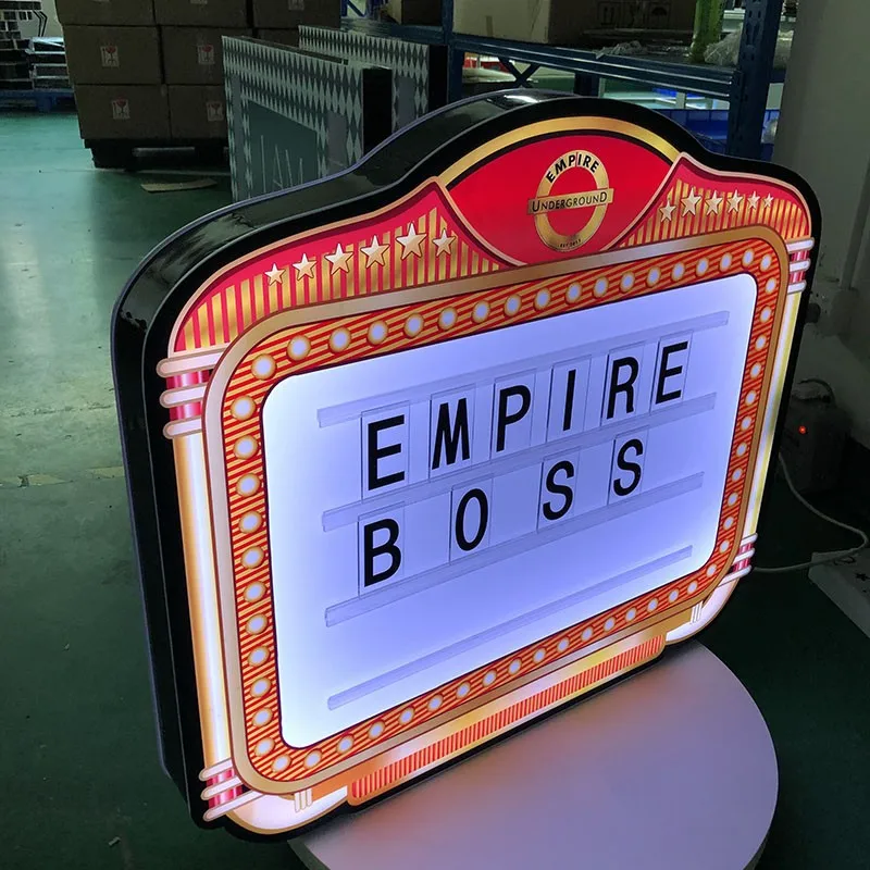 Customized Logo Nightclub Led Marquee Message Board Lighting Box Interchangeable Letters Sign Champagne Bottle Presenter