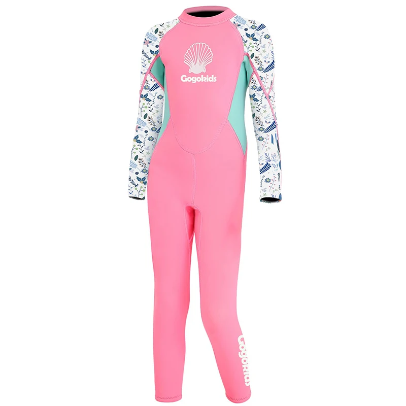 Girl Wetsuit Kids Thermal Swimsuit 2.5mm Neoprene Rash Guard Children One Piece Swimwea All in One Sunsuit Sun Protection UV 50+