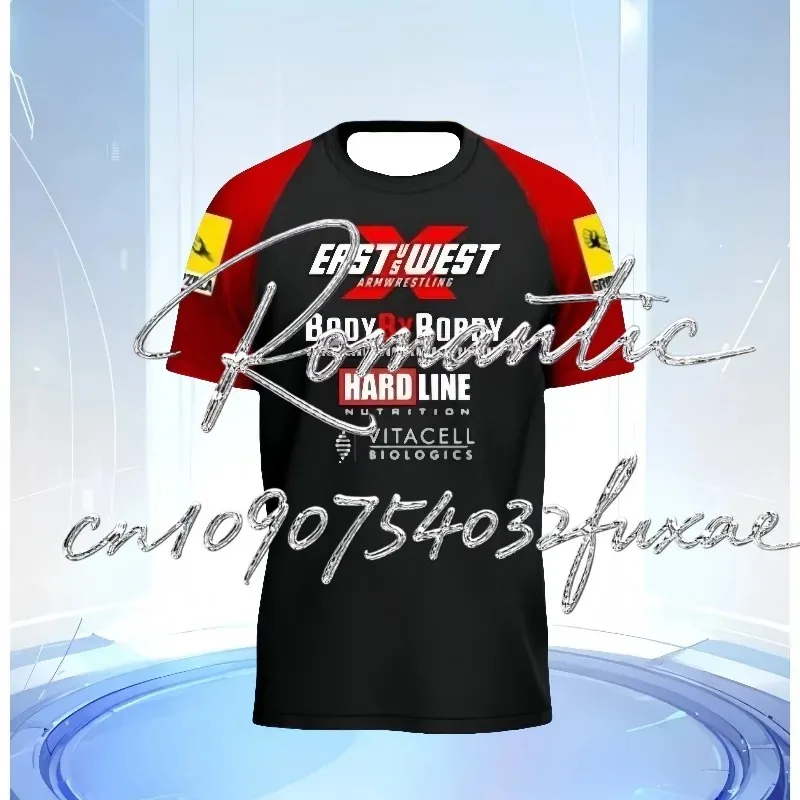 East Vs West 10-15 Devon Larratt Arm Wrestling Jersey Short Sleeve Wrist Enthusiasts Training Fitness Game-day Uniform Clothes