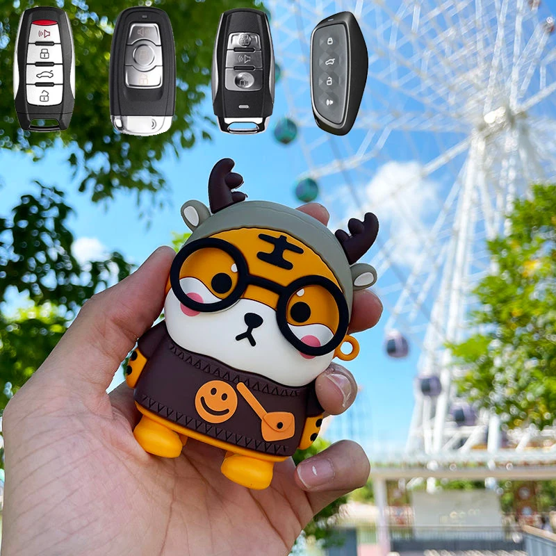 Cartoon Tiger For Great Wall Haval H6 H9 M6 F5 F7 for Harvard 20221 Smart Remote Car Key Case Cover Fob Bag Keychain Accessories