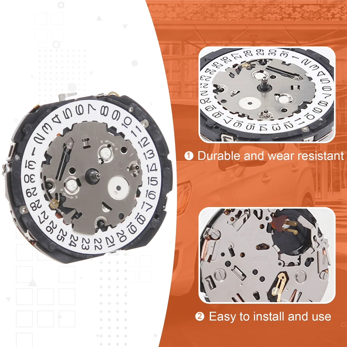 YM62A YM62-3 Vervangt 7T62A quartz uurwerk Datum op 3 Horlogereparatieonderdelen Vervangende onderdelen