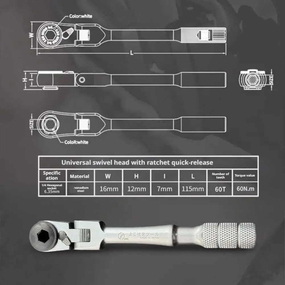Mini Ratchet Wrench Set Portable Multi-Purpose Tool for Furniture Bicycle Car RV Campers Technicians Home Compact Repair Kit view 2