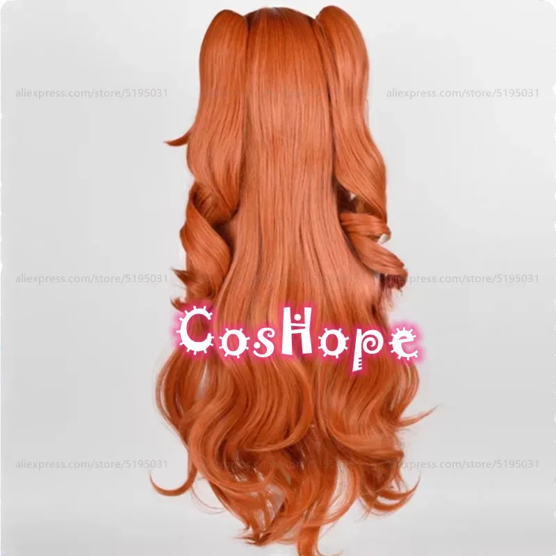 2025 Sonetto 78 cm lockig mit Pferdeschwänzen orange braune Perücke Cosplay Anime hitzebeständige synthetische Perücken