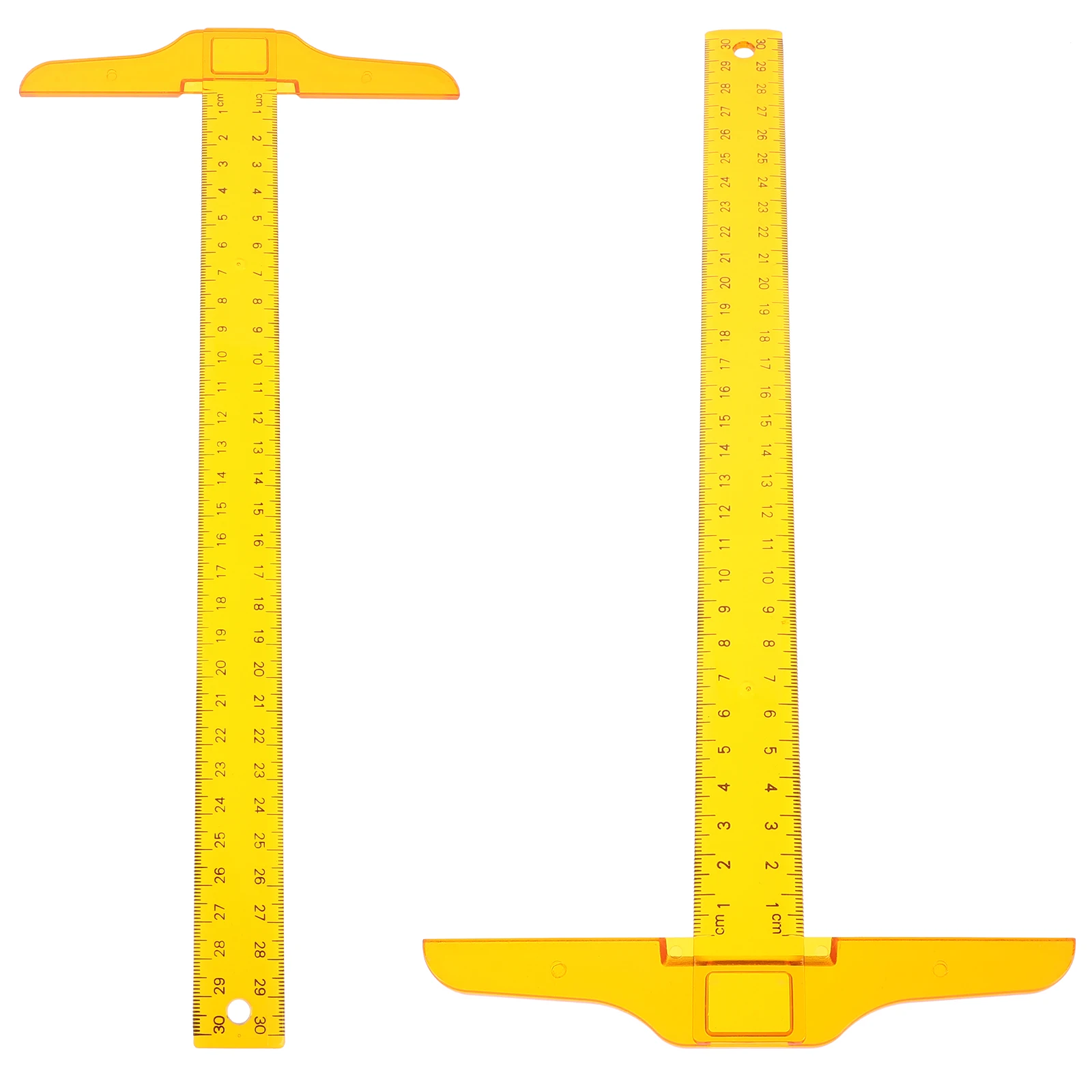 

2pcs Ruler 100cm Yellow Plastic Measuring Tool for Sewing Woodworking Art Supplies Lightweight Portable