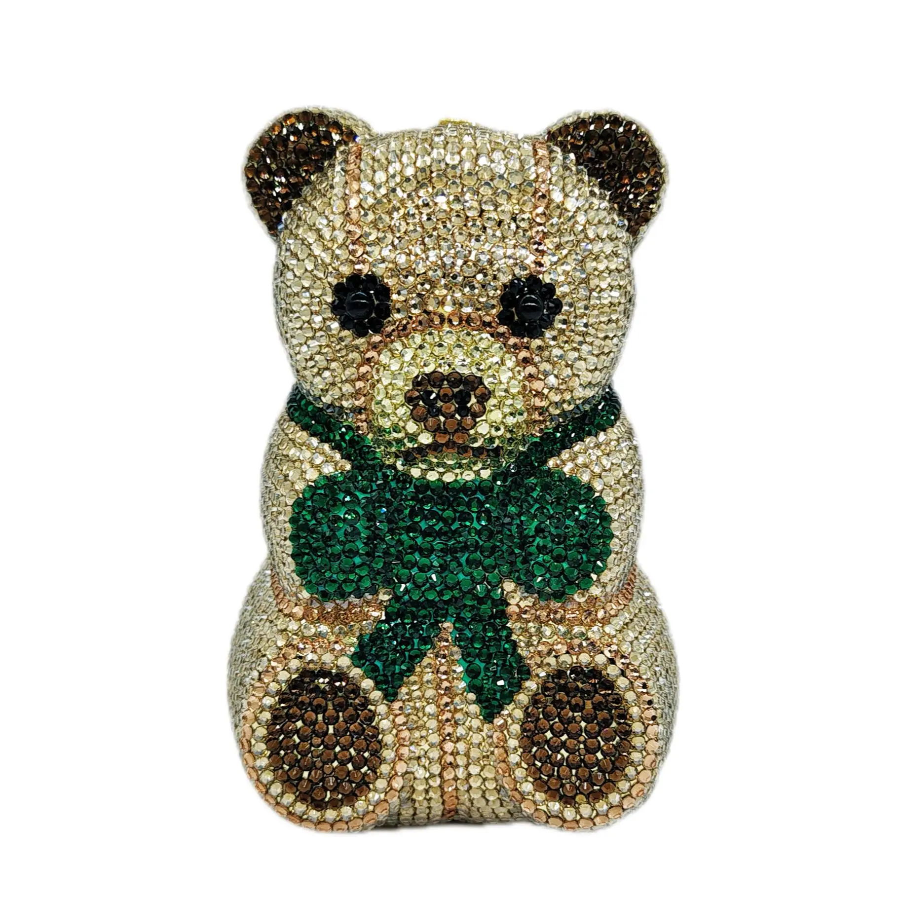 Braut- und Hochzeitsparty-Handtasche für Damen, Abendtasche mit niedlichem Teddybär-Motiv, hochwertige Clutches, elegante klassische Kristalltaschen – Detail 6