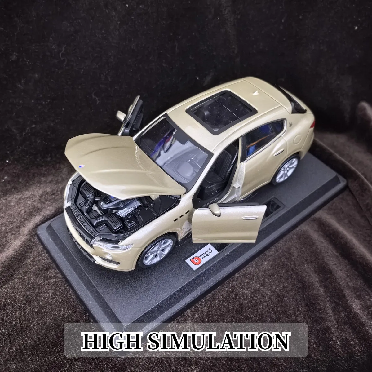 Modelo de coche Maserati Levante a escala 1:24 limitada de Bburago, réplica de figura en miniatura de vehículo de lujo, juguete de regalo de Navidad para niños