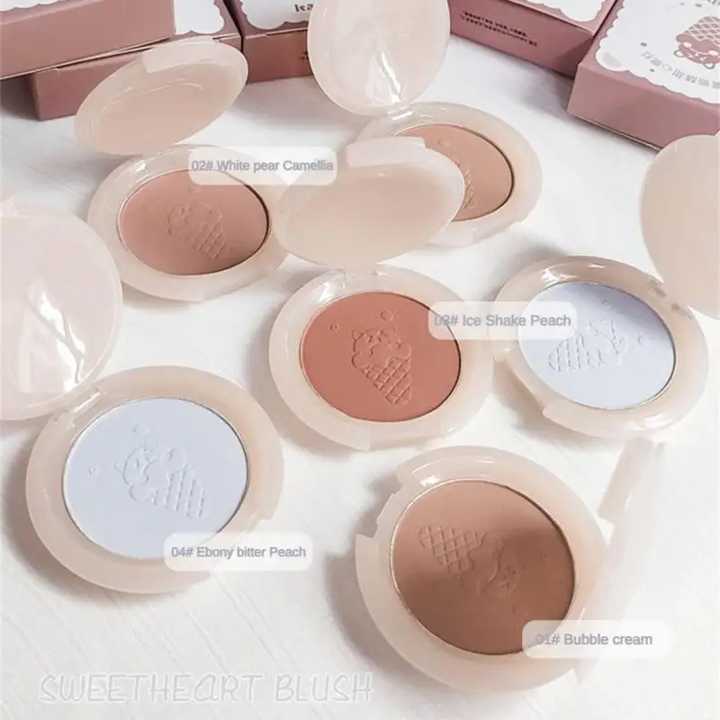 4 Colors Blush Palette Mineral Powder Long-lasting Natural Cheek Contour Tint Peach Pink Blue Face Blusher Cosmetics Cheek Blush