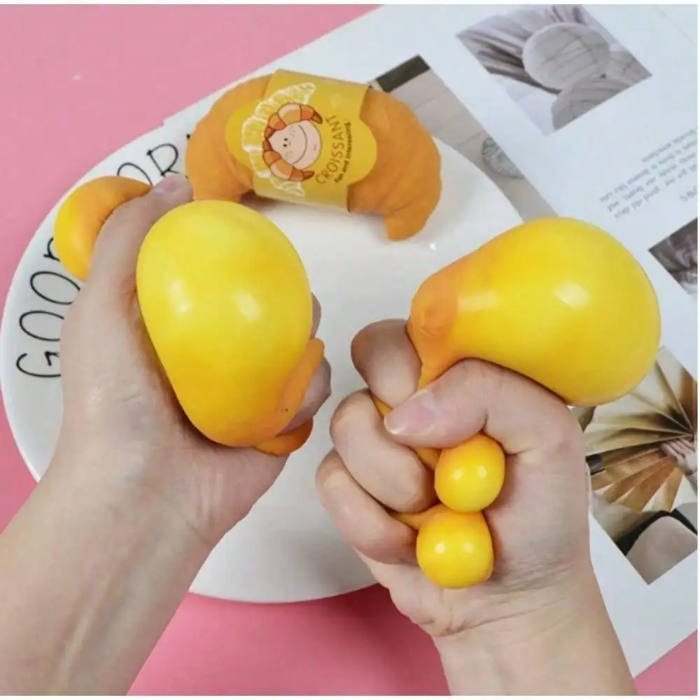 Simulated Croissant Squeeze Ball, Western Dessert Food Shape Toy, Soft Slow Rebound Texture, Fun Kneading Toy For Kids, Healing Leisure Fidget Toy