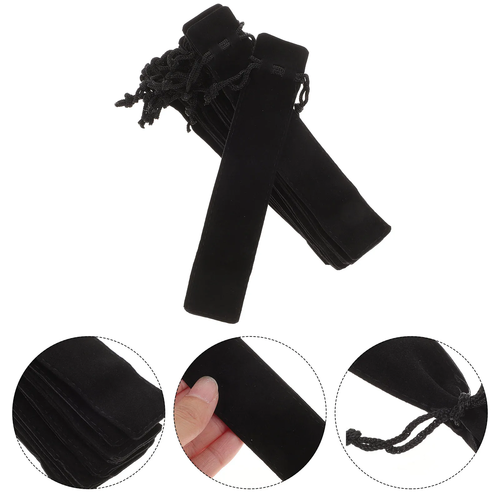 15pcs Bag Drawstring Pencil Holder Portable Single Pouch Scratch-Proof Dust-Resistant Storage Case For Gift Travel Office School