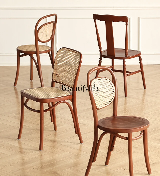 

Restaurant Rattan Retro Domestic Chair Backrest Leisure Chair