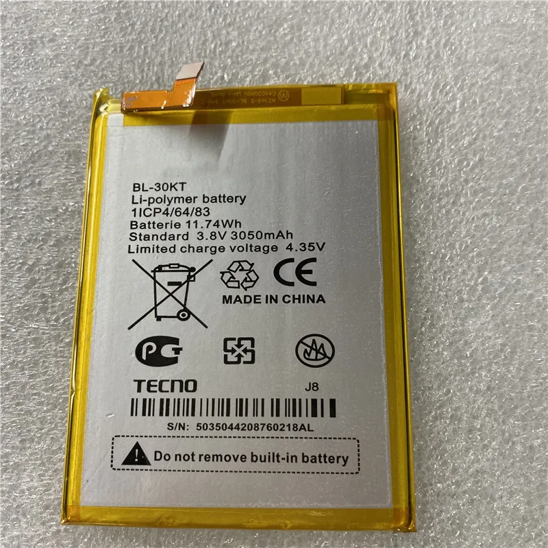 

In Stock for TECNO BL-30KT battery 3000mAh New production Date Tracking Number High capacity for TECNO battery