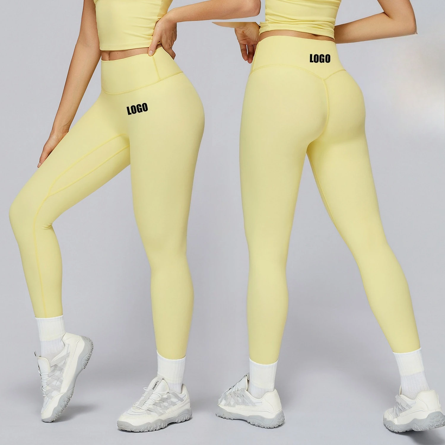 맞춤형 로고 여성용 하이웨이스트 힙업 요가 팬츠 빠른 건조 피트니스 스키니 스포츠 러닝 팬츠