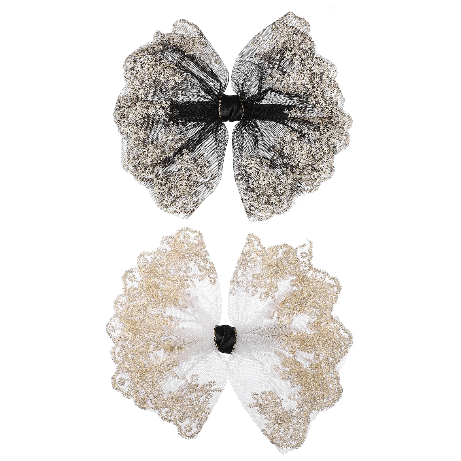 

2Pcs Lace Hairpin Elegant Large Bow Barrette Clips for Thick Thin Straight Curly Hair Wedding Party Accessories
