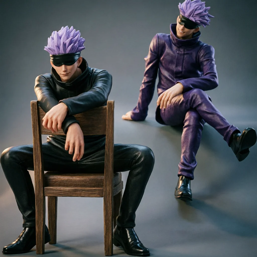 Neue Gojo Satoru 10CM Anime Jujutsu Kaisen Actionfigur Itadori Yuji Sitzende Nudelstopper-Modellfigur Japanische Puppen Geschenke