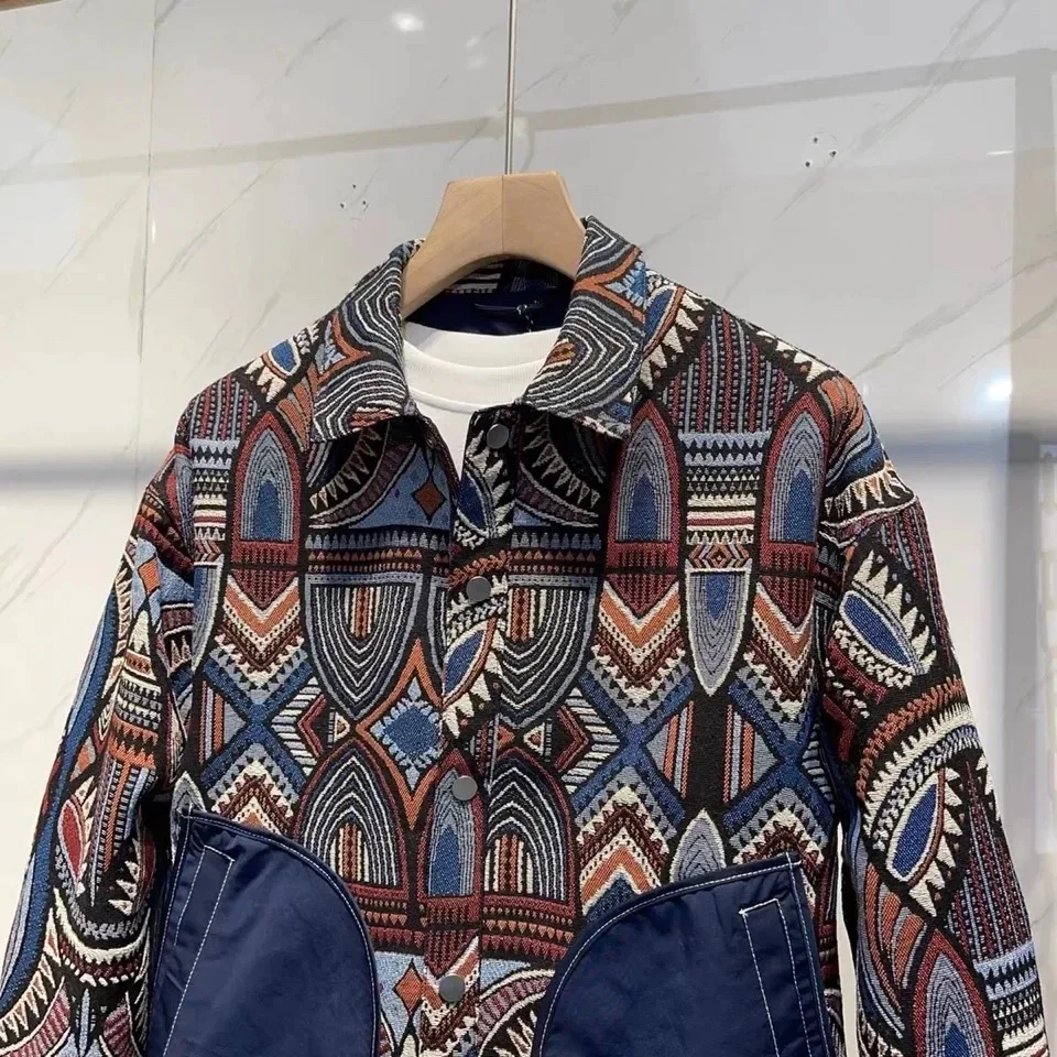 Men\'s Clothing Spring Autumn Shirt Jacket Men Korean Streetwear Trend Fashion Lapel Coat Loose Patchwork Top Bomber Jacket Men