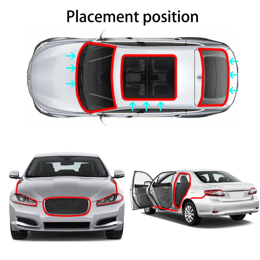  For BMW 1 3 5 6 7 X1 X3 X5 X6 Z E81 E83 E87 E60 E61 E70 E71 E90 E91 F10 F20 F30 4m T-Type Car Seal Strip Headlight Bumper Skirt - view 3