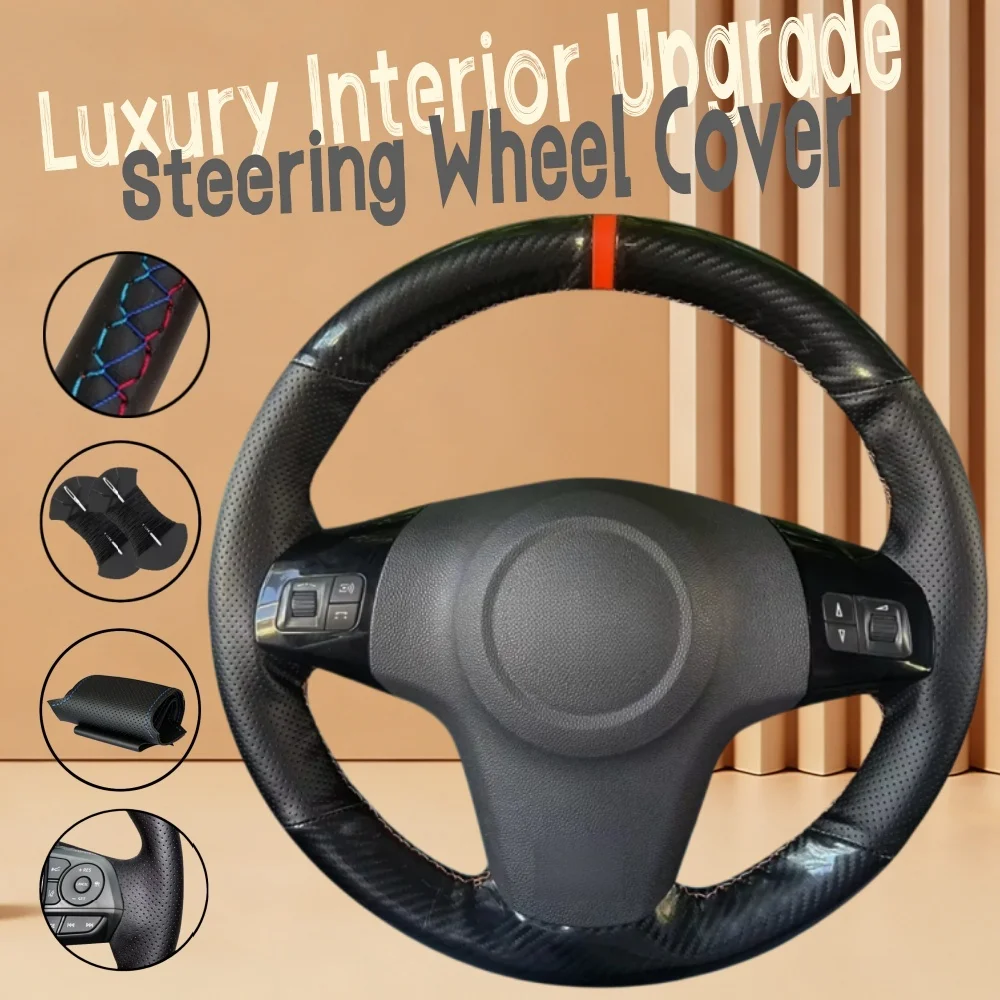 Customiz Non-Slip Carbon Fiber Leather Car Steering Wheel Cover (D) Vauxhall Corsa (D) Steering Wrap Cover For Opel Corsa
