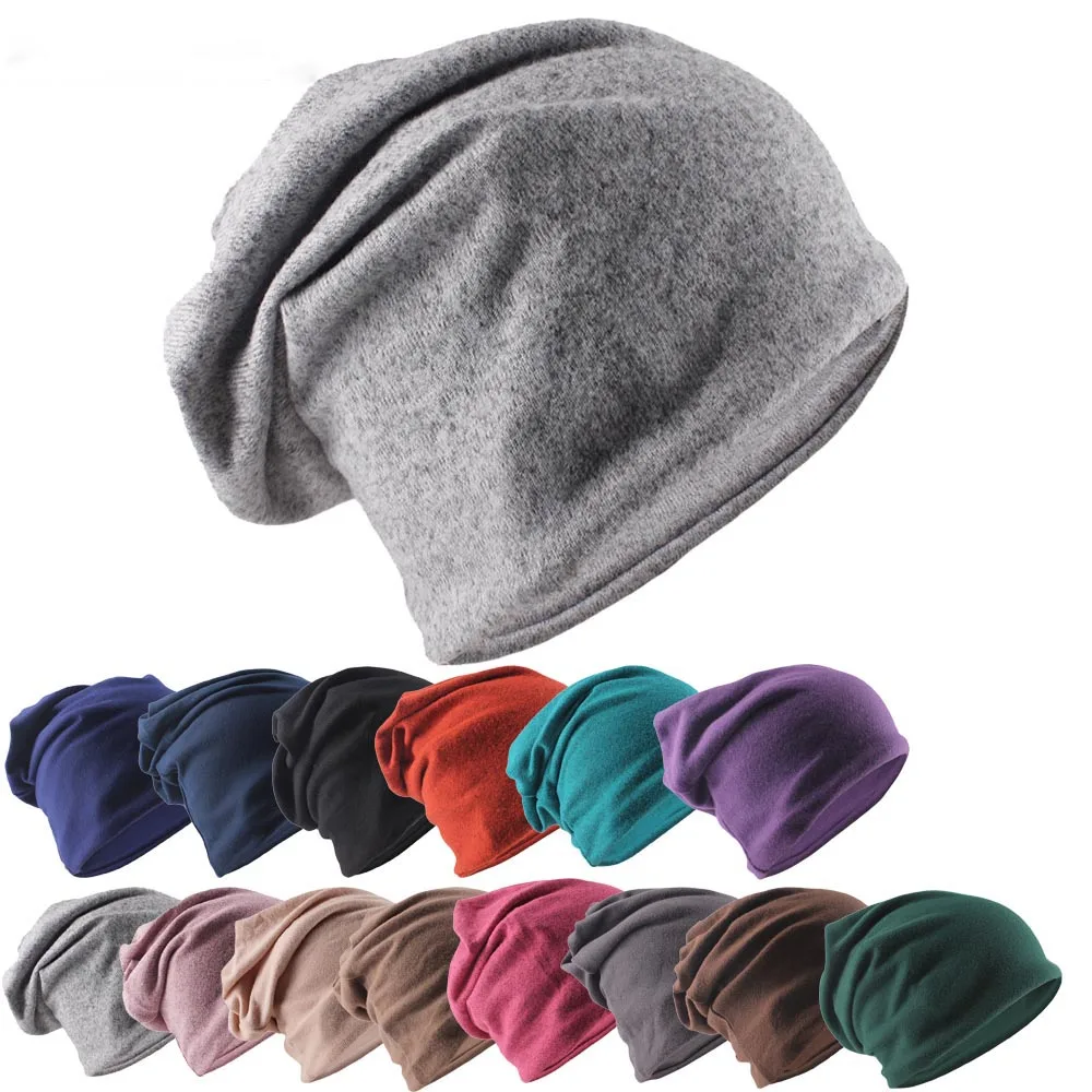 New Arrival Fashion Autumn Spring Women Warm Beanies Solid Colorful Outdoor Beanie Skull For Girls Sport Hat Scarf Bonnet Gorras