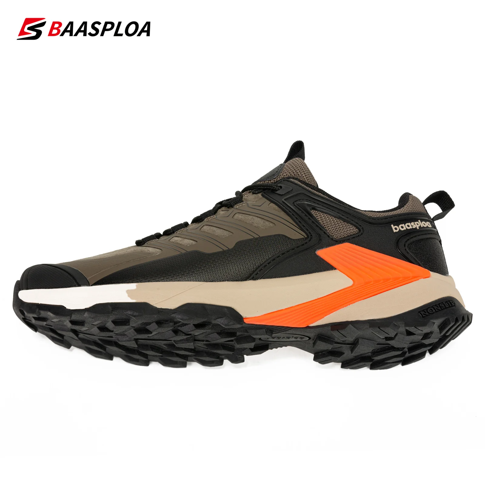 Baasploa Men Hiking Shoes New Outdoor Lightweight Waterproof Lace up Sneakers Male Casual Anti-Skid Wear-Resistant Walking Shoes