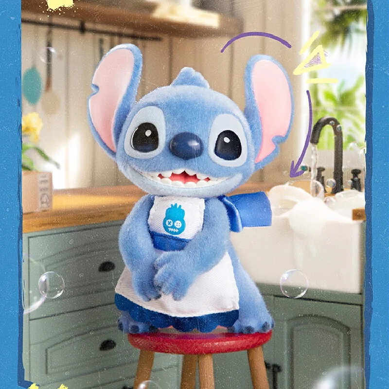 Officiële Disney Stitch Flocked Blind Box - schattig verzamelfiguur, Kawaii bureaudecor, verrassingscadeau voor kinderen, volwassenen, fans