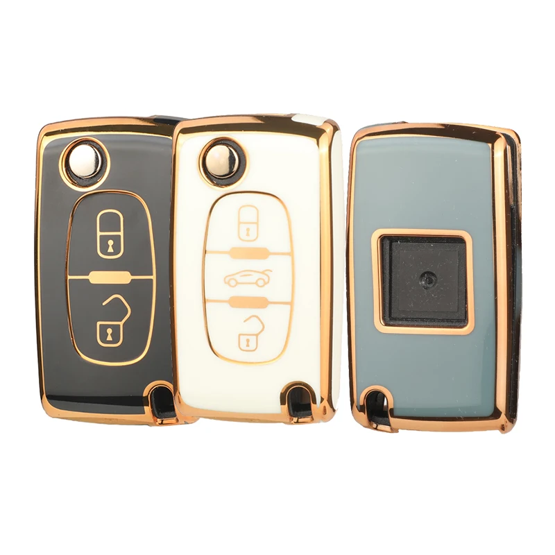 

jingyuqin Remote Car Key Tpu Case For Peugeot 307 407 308 607 For Citroen C2 C3 C4 C5 C6 C8 XSARA PICA CE523 HU83 CE536 VA2