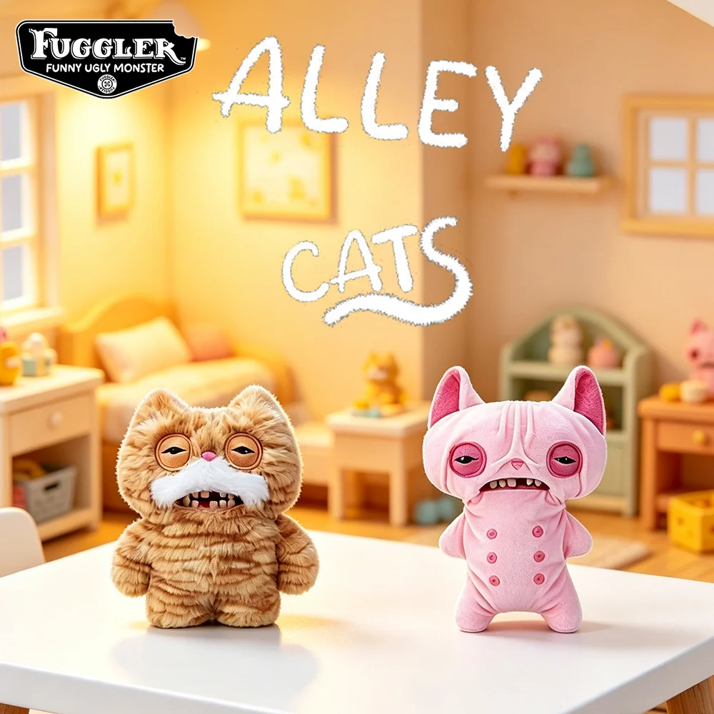 Fuggler Dark Alley Night Cat Collection Plüschpuppe Lustiges Hässliches Niedliches Zahnmonster Weiches Stofftier Kinder Geburtstagsgeschenk – Detail 1