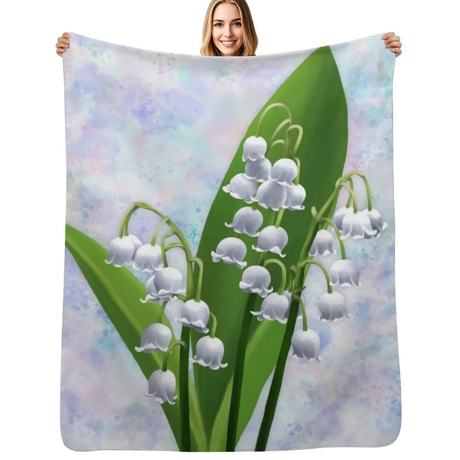 

Lily of the Valley Throw Blanket Designers Single Decoratives Blanket
