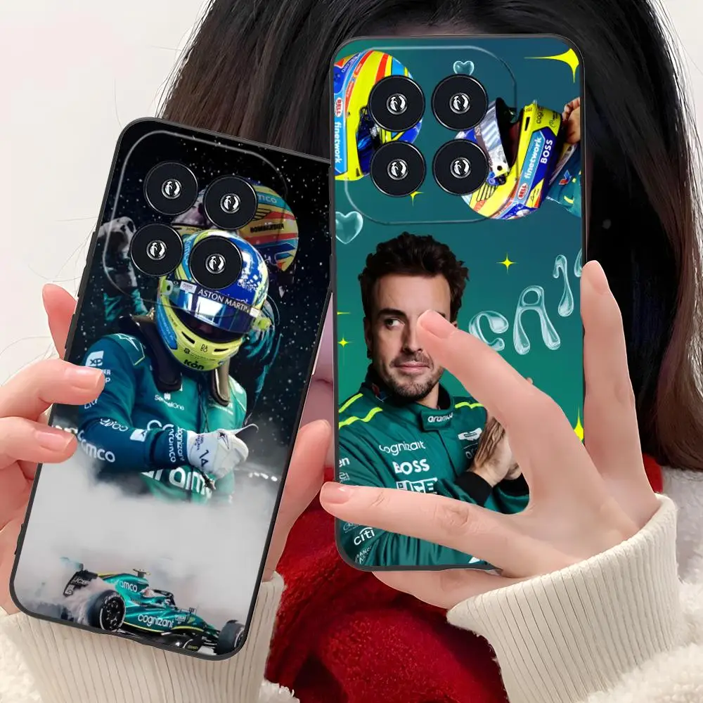 حافظة لهاتف فرناندو أ-ألونسو لهاتف شاومي 15 14 13 12 11 10 9 T Ultra Lite Pro S SE X 5G غطاء أسود فاخر جميل #1