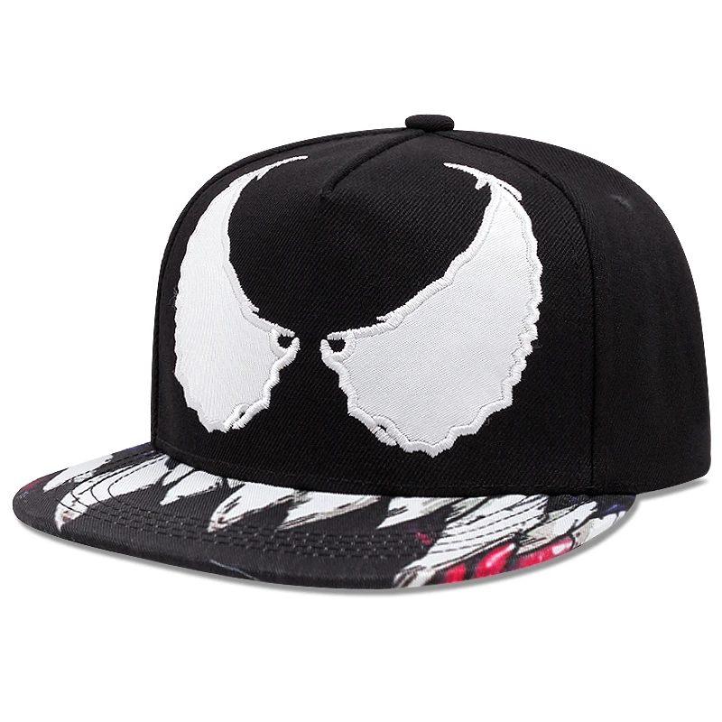 New Fashion Hip Hop Venom Pattern Printed Embroidery Men\'s Adjustable Handsome Unisex Baseball Hat