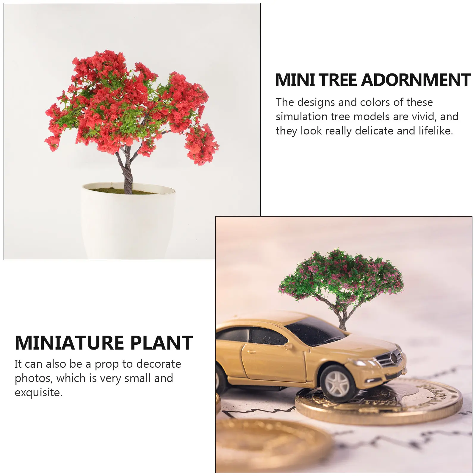 

20Pcs Simulation Trees Plastic Landscape Decor DIY Micro Landscape Miniature Plant Train Sand Table Scenery Landscaping