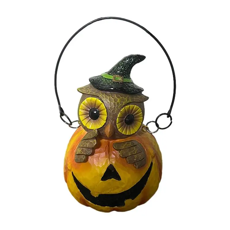 

Pumpkin Desk Lamp Halloween Owl Lantern Courtyard Decor LED Pumpkin Lights For Outside And Tree With Carrying Handle Table Decor