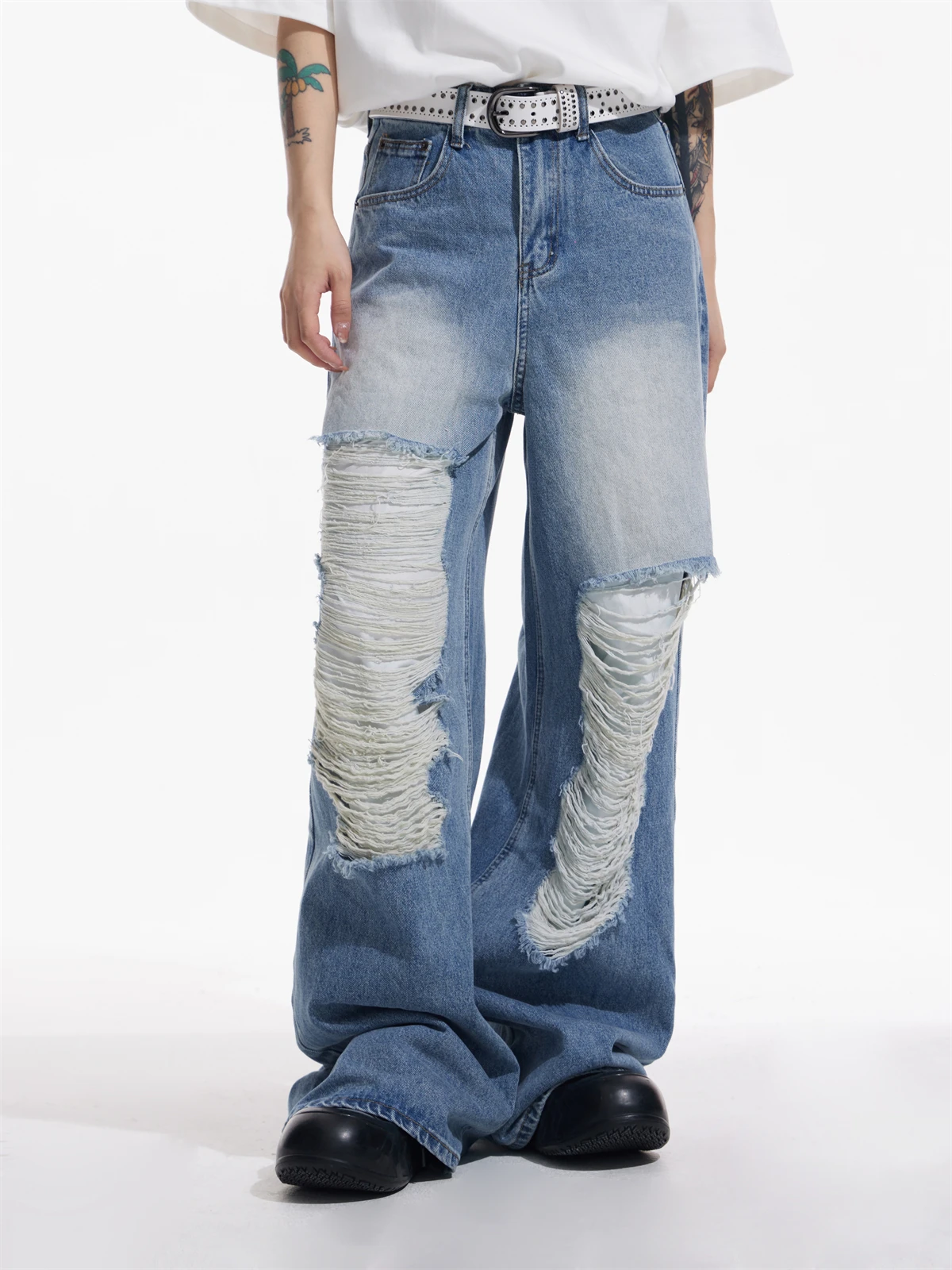 

Man Baggy Ripped Cargo Jeans Vintage Y2k 90s Aesthetic Oversize Denim Trousers Harajuku Cowboy Pants Emo 2000s Clothes