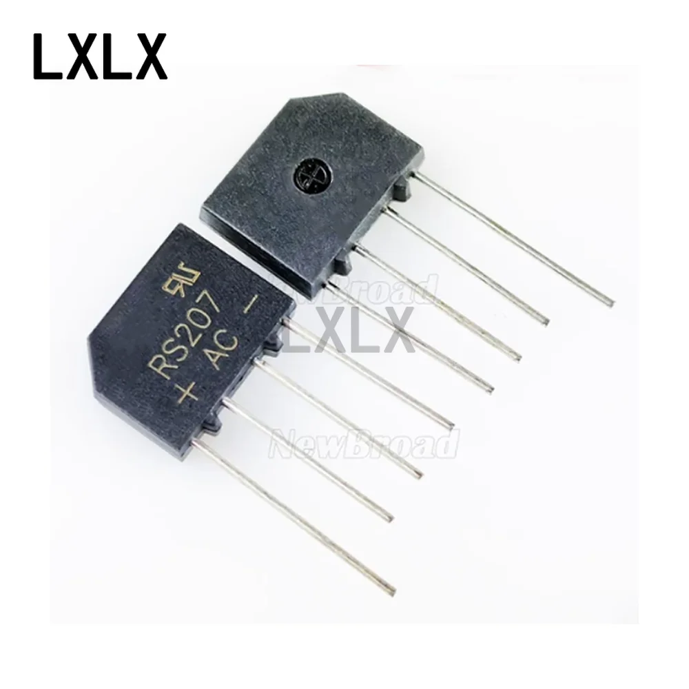 50PCS RS207 DIP ZIP-4 Flat Bridge Bridge Rectifier 2A 700V RS406 RS407 RS507 RS608 RS807 RS808