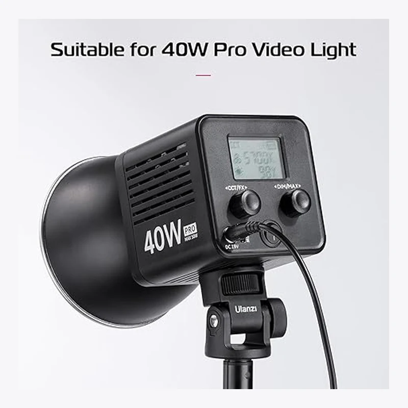 ULANZI 40W Pro Portable LED Video Light DC Power Special Adapter HT005 19V 3.42A