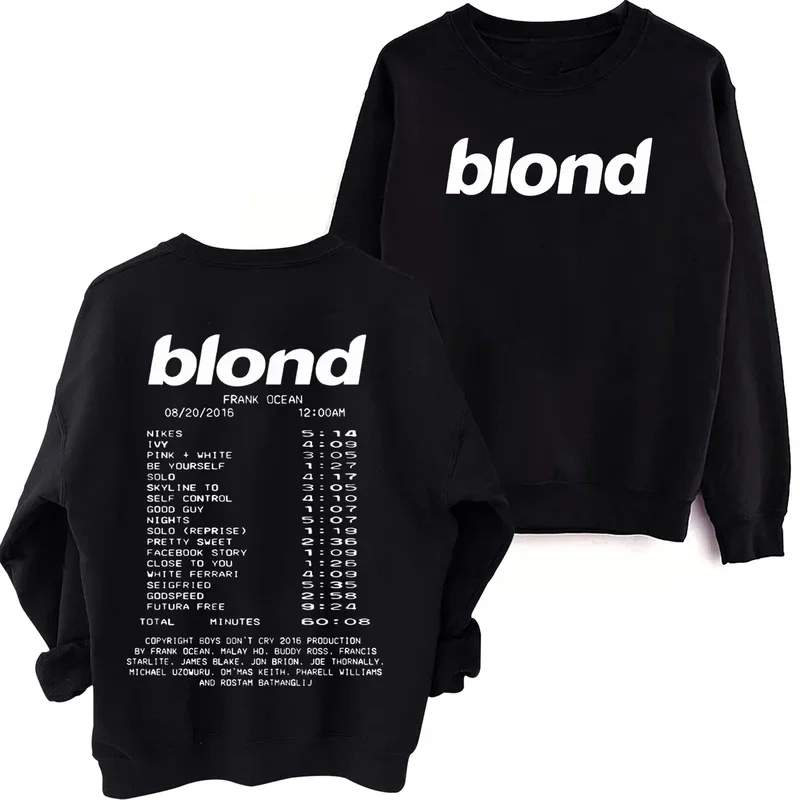 

Frank Ocean Blonde Sweatshirt Man Woman Harajuku Hip Hop Round Neck Long Sleeve Oversized Hoodie Fans Gift