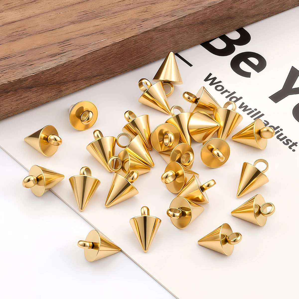 5/10 pçs de aço inoxidável cone encantos pingentes retro bala pico grânulo charme para colar brinco pulseira jóias fazendo descobertas