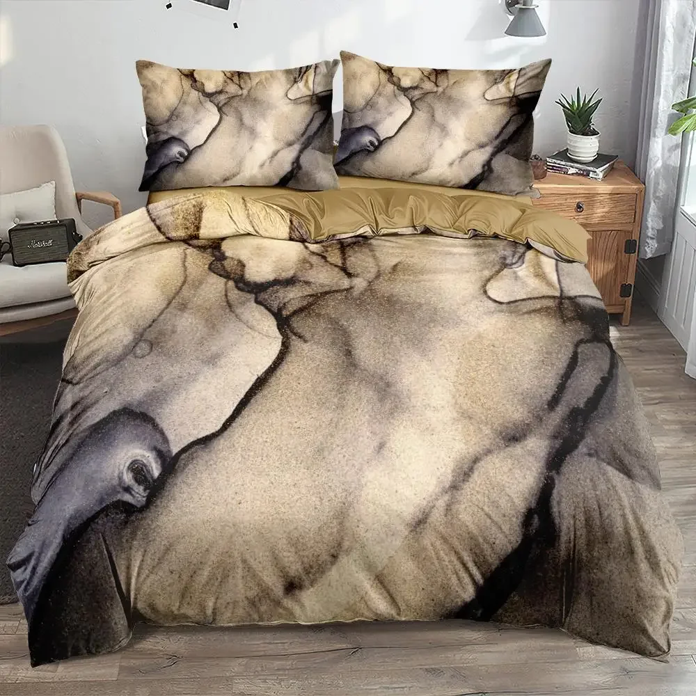 3D Modern Marble Quilt Cover Set Bedding Sets Comforter Covers Pillowcase 3-Piece Duvet Cover Bed Linen Full 140x200 Bedspreads