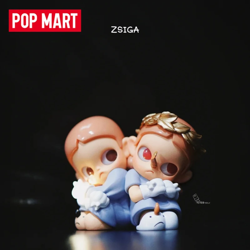 POP MART Zsiga 트윈스 시리즈 트렌디 데스크탑 장식품 귀여운 인형 피규어 장식 정교한 디테일 소장용 선물 소녀용
