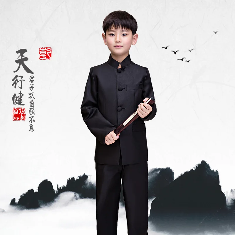 Republican style student attire for girls, May Fourth youth, Zhongshan suit for men, children's choir performance, recitation an