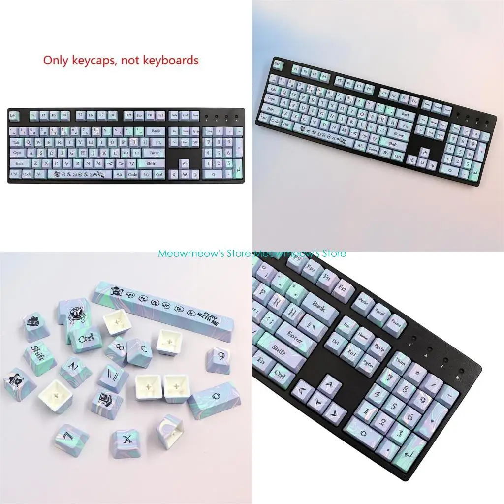 

W91A PBT Keycaps Set 112Keys,Durable and Lightweight Dye-Sublimation Keycap for 61 104 108 Keyboards Long-Lasting Use