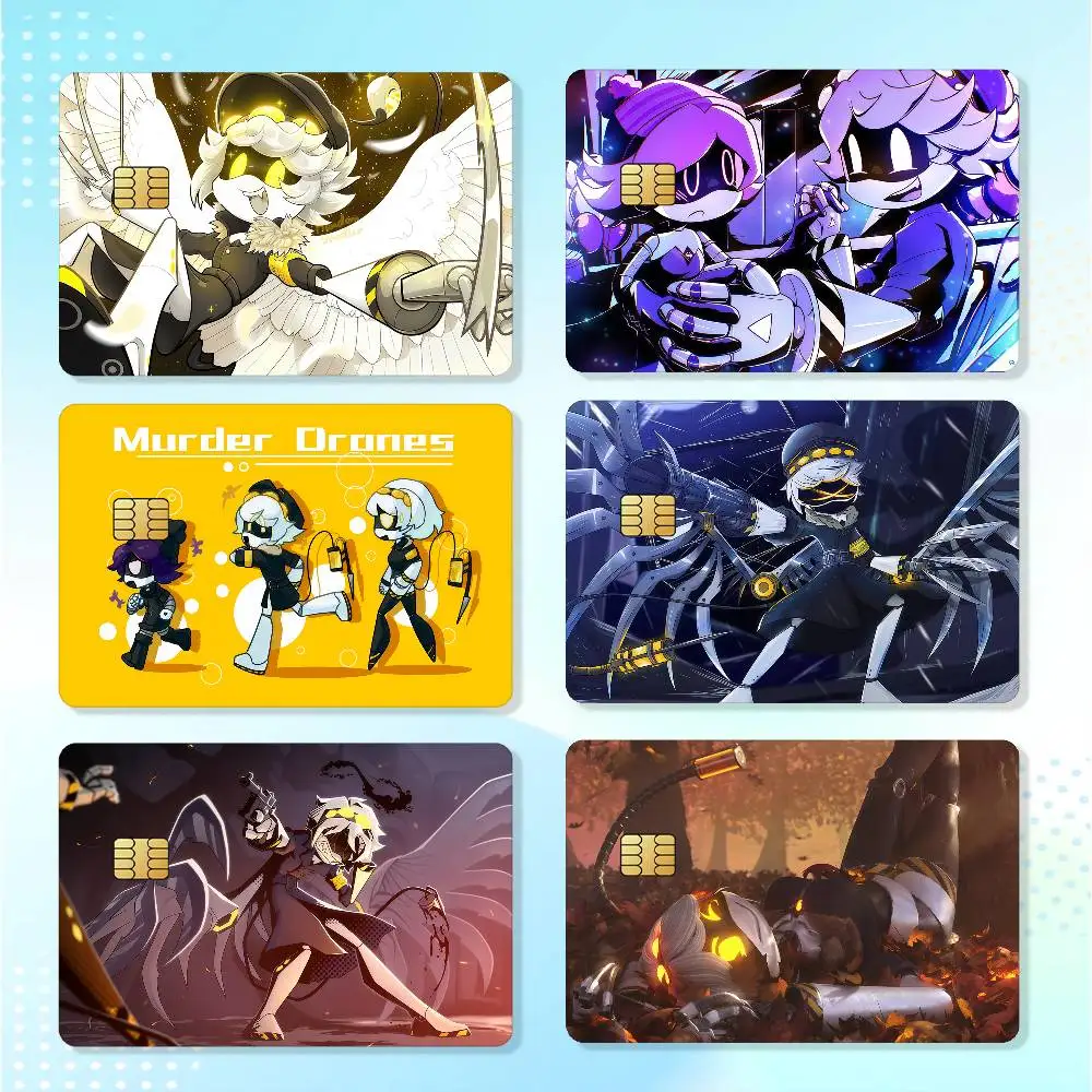 Anime M-murder D-drones Waterproof Card Stickers For Credit Cards Debit Cards And Transit Cards 4pcs