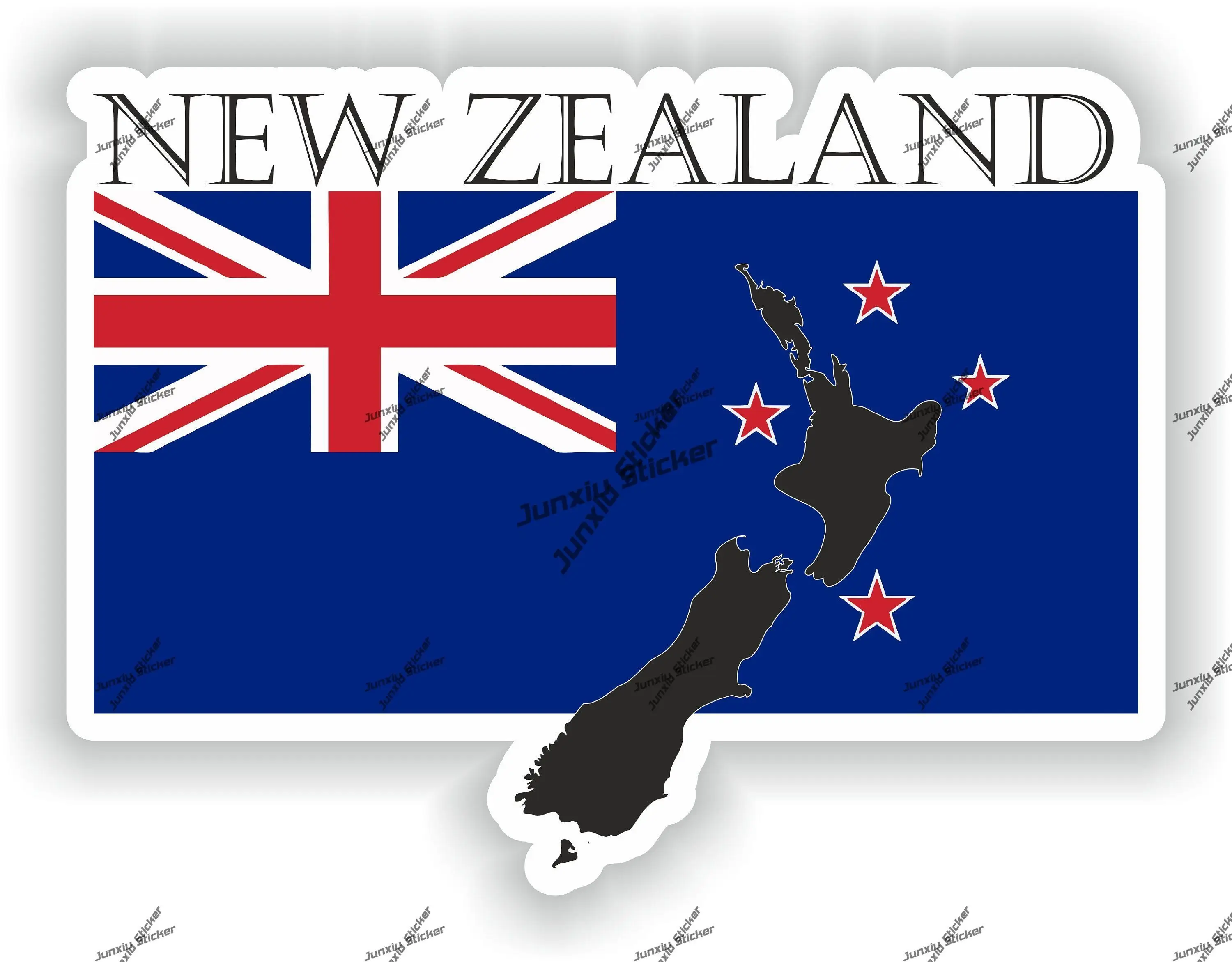 

New Zealand Sticker Coat of Arms of New Zealand Flag with Map Badge Waterproof Decal Decor for SUV Window Car Bike Accessories