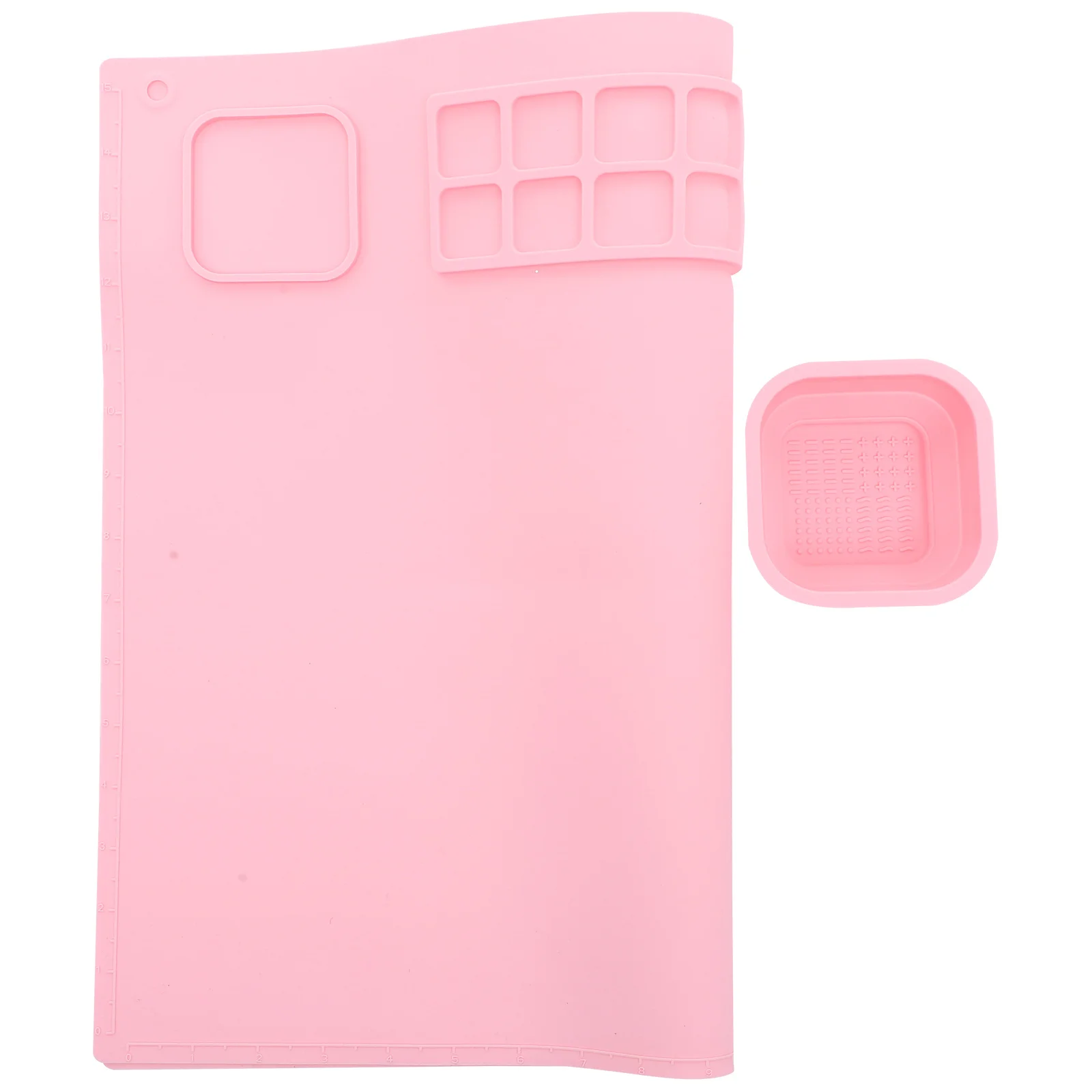 مجموعة واحدة من لوحة اللوحة، لوحة خلط الألوان، صينية صبغات الألوان المائية، حصيرة حرفية من السيليكون لمستلزمات طلاء الغواش الأكريليك الزيتي #6