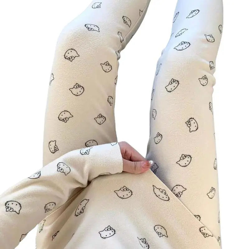 Menina casa wear microvilli olá kitty kawaii dos desenhos animados estudante casual outono e inverno em torno do pescoço loungewear conjunto quente novo estilo
