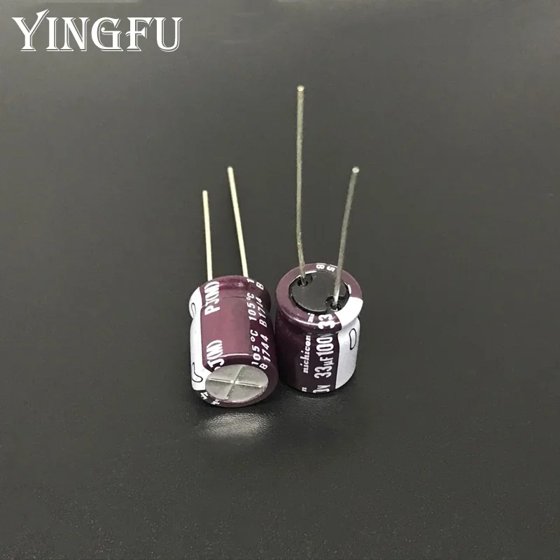 10Pcs/50Pcs NICHICON PJ Series 10x12.5mm 100V33uF Low Impedance Long Life Aluminum Electrolytic capacitor