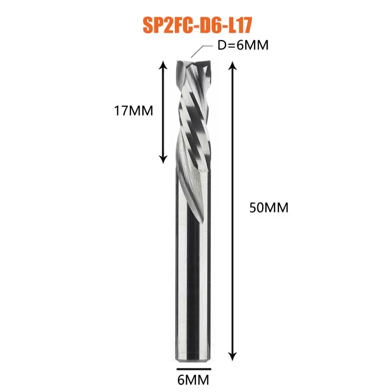 Compressie Frees Houtwerk Up & Down Cut Twee Fluiten Spiraal Carbide Frees Cnc Router Hout End Mill Cutter bits