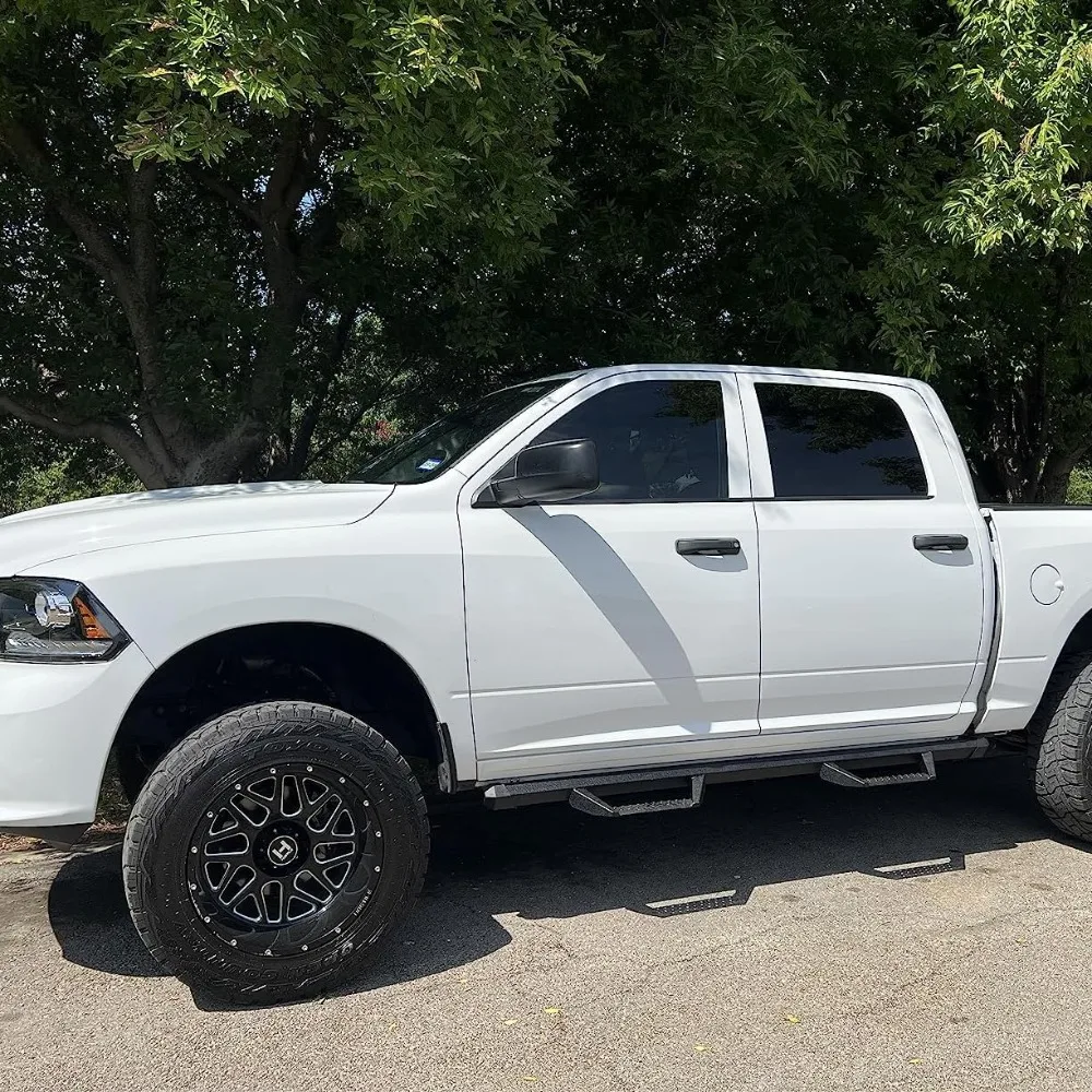 Pedane compatibili con Dodge Ram 1500 Crew Cab 2019-2025 (Excl. Ram 2500/3500/Classic), polvere nera testurizzata a doppio stadio