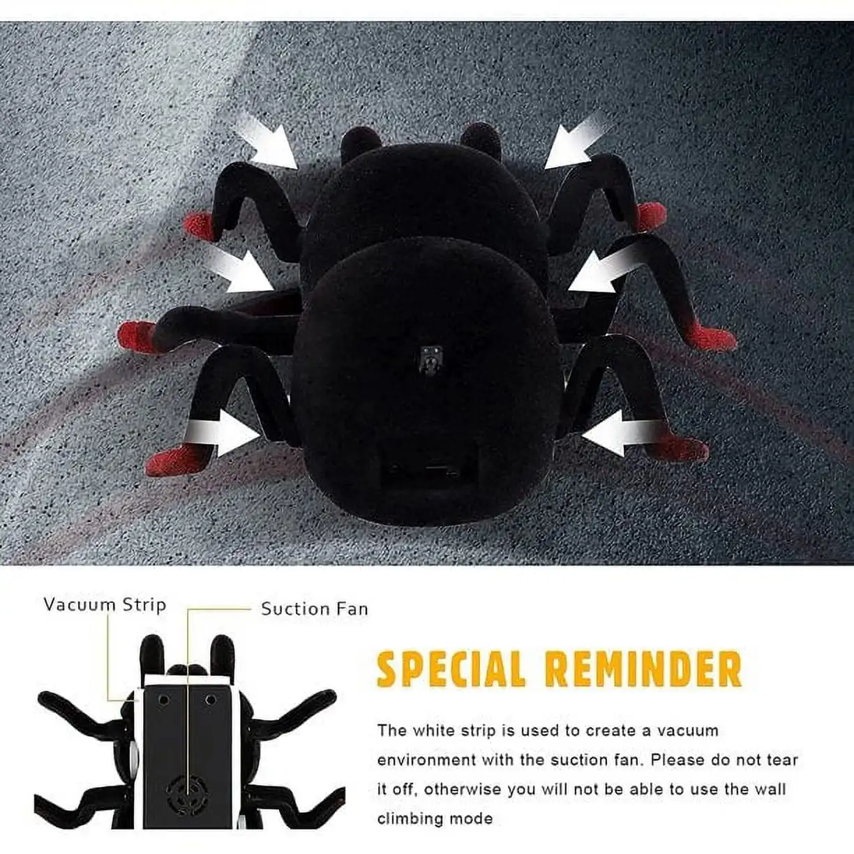 Parede escalada aranha carro de controle remoto aranha halloween brincadeira brinquedo realista falso diversão alimentado por bateria robô aranha